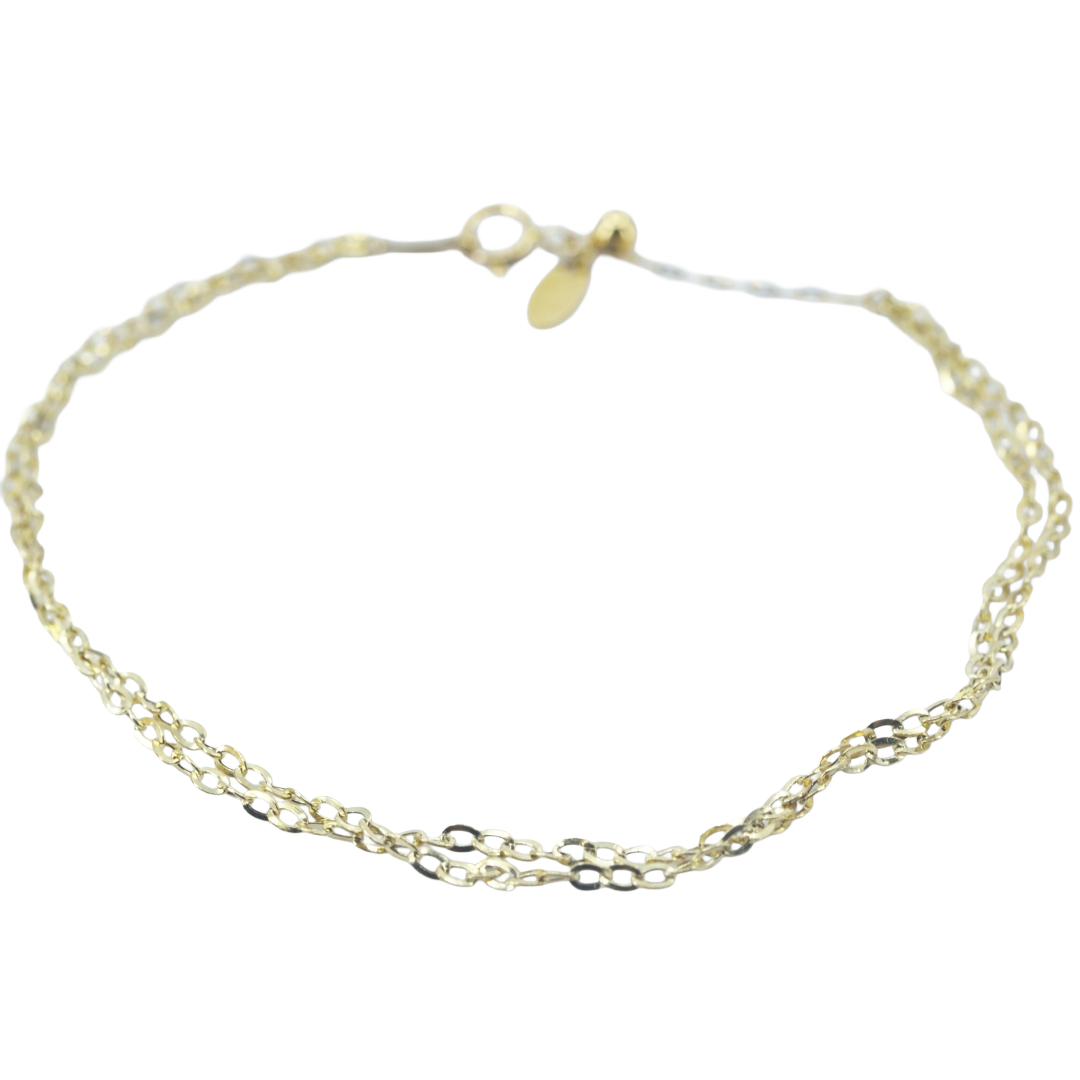 K18 調整式ダブルチェーンブレスレット