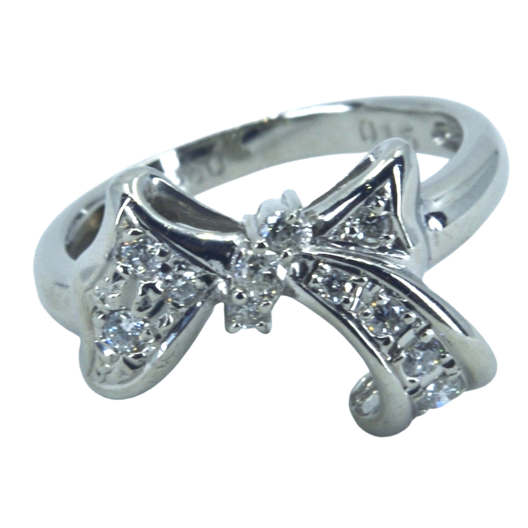 PT900 リボン型ダイヤモンドリング