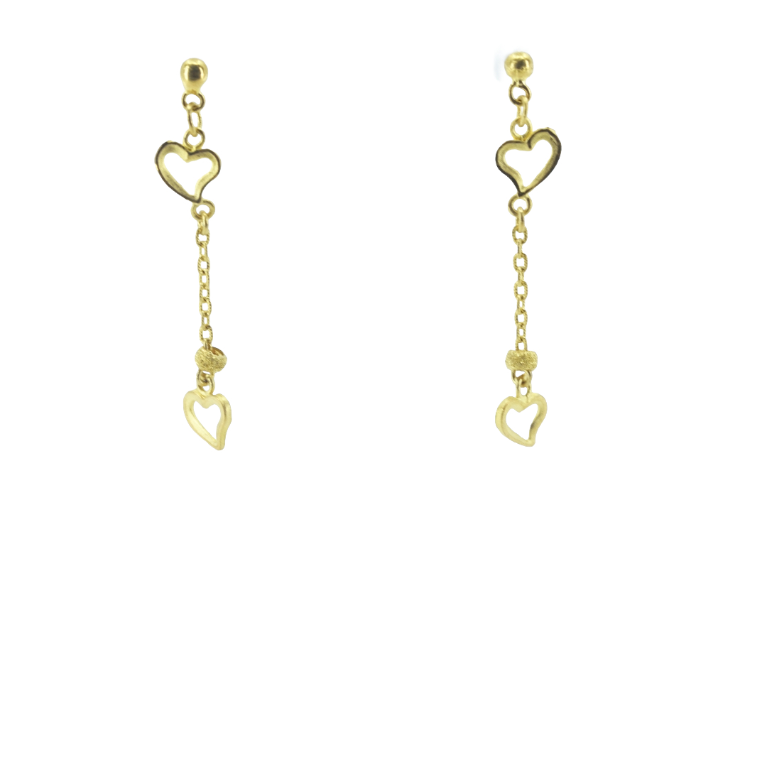 K24 24K ハート型ぶら下がりピアス