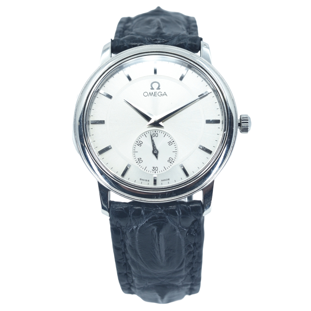 オメガ OMEGA デ・ヴィル de ville プレステージ 4820.31 手巻き スモールセコンド シルバー SS 社外ベルト