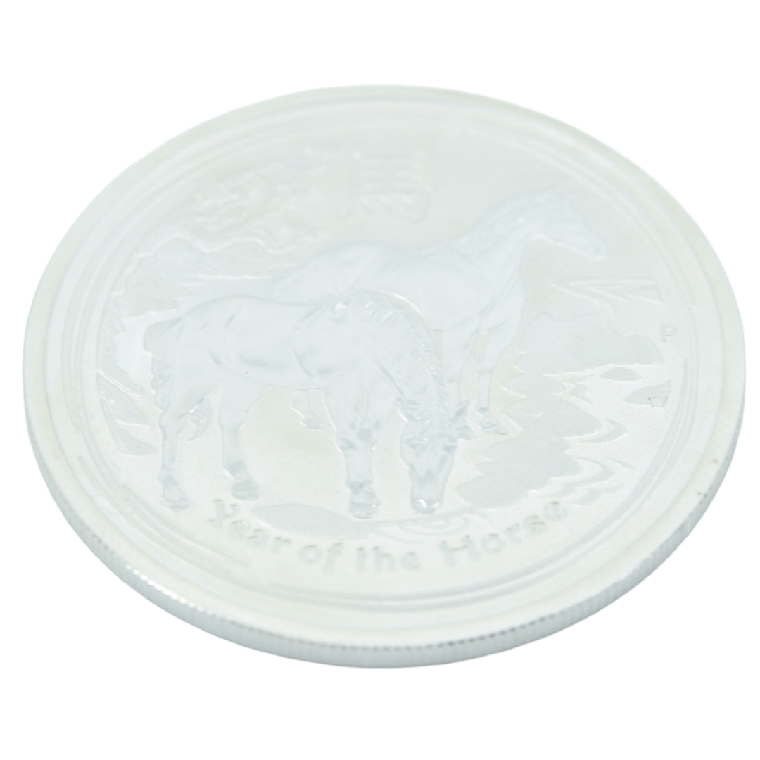 Sv999 純銀 シルバー 2014 オーストラリア(パース) 干支 馬 銀貨 1/2オンス