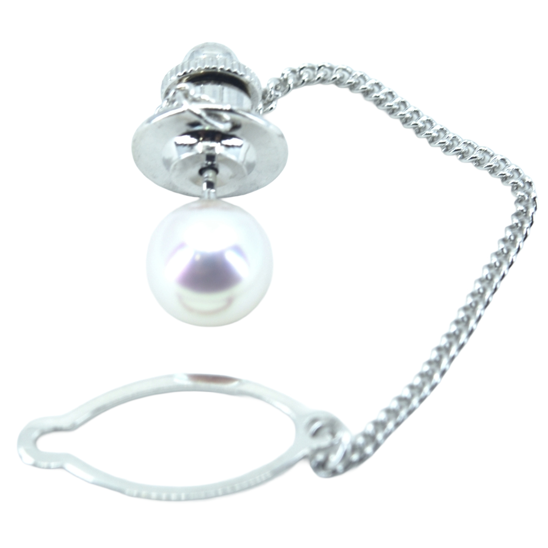 ミキモト MIKIMOTO K18WG パール 真珠 タイタック タイピン