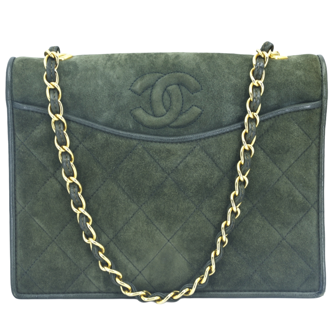 シャネル CHANEL マトラッセ ココマーク スエード レザーチェーンミニショルダーバッグ