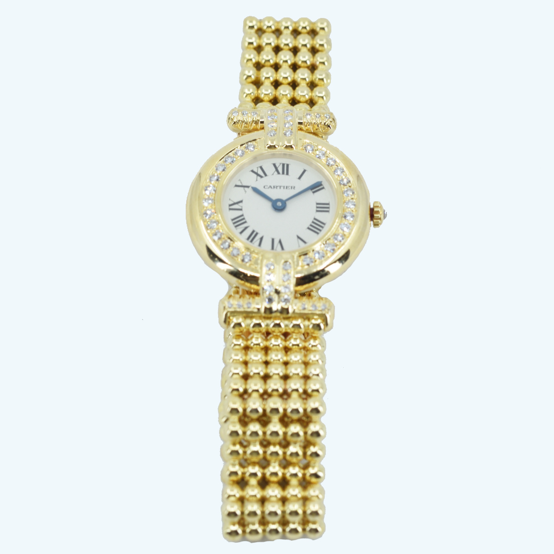 Cartier カルティエ K18 コリゼ 純正ダイヤ 金無垢 ヴィンテージ 腕時計