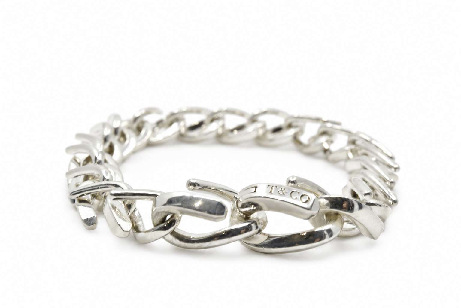ティファニー Tiffany&Co Sv925 フォージ ミディアムリンク ブレスレット ハイポリッシュ