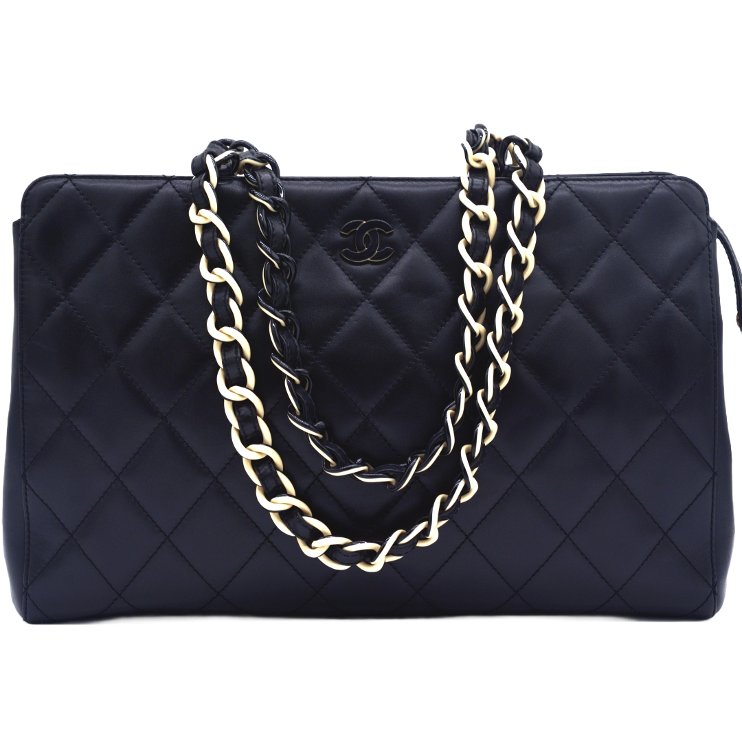 シャネル CHANEL マトラッセ プラチェーントートバッグ ブティックシール