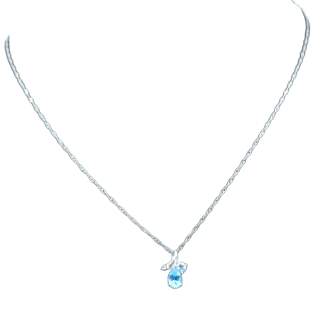 PT850 色石ペンダントトップ付ネックレス