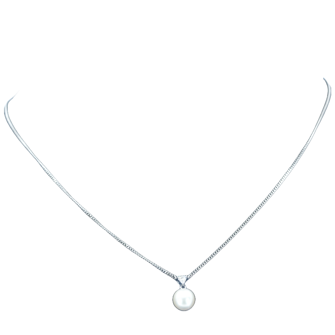 タサキ TASAKI K18WG パールネックレス ダイヤモンド付